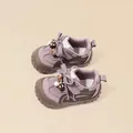 Toddler's lavender sports shoes with cute mushroom charms and durable non-slip rubber soles - Size 22-25 (Min. 4 Pairs) / Purple (Single Lining)