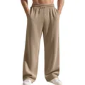 Detailansicht der khakifarbenen Herrenhose mit Kordelzug und geradem Beinverlauf. - Khaki