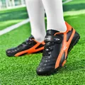 Chaussures de football enfant noir et orange pour gazon avec une fermeture velcro - 30 / Noir Classique
