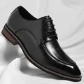 Chaussures Derby élégantes en cuir noir pour hommes, style business formel à lacets - 37 / Noir