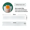 Detailed dimensions of the cathead-shaped silicone tube mold for soap DIY - Silicone Cat Head Mousse Tube Mold / White