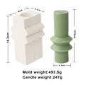 Nordic ribbed pillar candle silicone mold with precise dimensions and weight specs - Double Layer Ribbed Handle (ZHF10621)