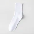 Calcetines blancos premium para hombre de puro algodón con cómodos puños acanalados - Caña alta / Blanco