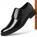 Klassische schwarze Derby-Schuhe aus Leder für Herren, ideal für Business und Hochzeiten - 37 / Schwarz