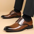 Klassische Derby-Schuhe aus Leder mit braunem Farbverlauf für formelle Anlässe - 37 / Höhenvergrößernd Braun