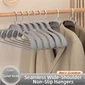 Durable wide shoulder non-slip clothes hanger in serene grey for coats and jackets - Female Style / Quiet Grey