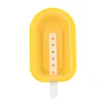 Moule à glace en silicone jaune avec couvercle transparent et bâtonnet en plastique - Jaune