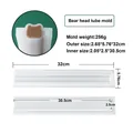 Detail view of bear head tube mold with precise dimensions for DIY soap making. - Silicone Bear Head Mousse Tube Mold / White