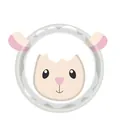 Detail of a cute cartoon sheep face design on a white disposable paper party plate - Irregular Sheep / 7 Inch (10 Pieces/Pack) / White