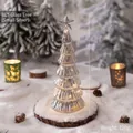 Squisito piccolo ornamento per albero di Natale in vetro argentato luminoso da tavolo - Small Glass Christmas Tree (BL5) / 25x9cm / Argento