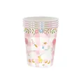 Close-up of disposable paper cups featuring a cute pink goose design for party celebrations - Paper Cup (20 Pieces/Pack)