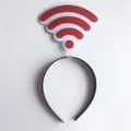 Funny red and white WiFi signal symbol felt headband for costume parties and livestreaming - Red WiFi Headband / Red