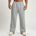 Men's stylish grey wide-leg casual sweatpants for fitness gym and training sports wear - S / Bottoms / Mixed Grey