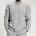 Men's grey athletic zip-up knit jacket for fitness and commuting - S / Tops / Mixed Grey