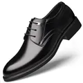 Eleganter schwarzer Herren-Business-Schuh aus poliertem Leder für formelle Anlässe - 38 / Schwarz Ganzjahres-Stil