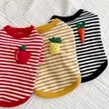 Lindas sudaderas de rayas para mascotas con apliques 3D de manzana, piña y zanahoria. - S / Zanahoria Negra