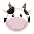 Cute cartoon cow shaped disposable paper plate for kids farm theme birthday party - Irregular Cow / 7 Inch (10 Pieces/Pack) / White
