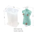 3D male torso silicone mold for DIY candles and resin art crafts, clear dimensions shown - Broken Arm Male Candle Mold / White
