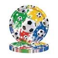 Assiettes jetables thème football avec graffiti coloré et étoiles pour décoration de fête - 20 Pièces (Assiettes 7 Pouces)
