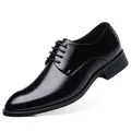 Scarpe stringate classiche nere da uomo, ideali per abbigliamento formale e da ufficio - 38 / Nero