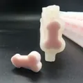 Knochenförmige Silikon-Röhrenform für Seife und Kuchen mit rosa Füllung - Erwachsenenform