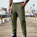 Detalle de pantalones cargo outdoor para hombre verde oliva con múltiples bolsillos - S / Parte Inferior (CW-35) / Verde Militar