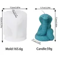 Detailed dimensions and weight of 3D cobra silicone candle mold and finished product - Upright King Cobra (ZHF91026)
