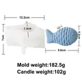 Professional 3D wave fish silicone candle mold with precise weight and size markings - Wave Fish (ZHF9470)