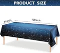 Detail showing 54 x 108 inch dimensions of starry sky galaxy tablecloth. - Starry Sky Theme / 137x274cm