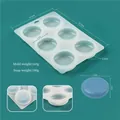 Professional 6-cavity round silicone soap mold with dimensions for 100g handmade soaps - Round Style / 6-Cavity Round Soap Mold