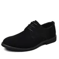 Klassische schwarze Wildleder-Derby-Schuhe für Herren im eleganten britischen Stil. - 39 / Schwarz