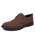 Klassische braune Wildleder-Derbyschuhe für Herren im britischen Freizeit-Stil - 39 / Dunkelbraun