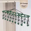 Multifunktionaler 20-Clip-Edelstahl-Socken-Wäscheständer in luxuriösem Grün für die Wäsche - 20er-Pack Clips / Luxusgrün