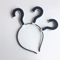 Funny black question mark hairband accessory for cosplay selfies and costume parties - Black Question Mark Headband / Black