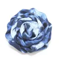 Rosa in tessuto con stampa leopardata blu per decorazione di abbigliamento fai-da-te - Base piatta / Blu