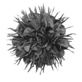 Elegante zwarte stoffen bloemspeld van 18 cm met fijne verfijnde zilveren kralen - Zwart