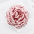 Elegant large pink satin rose fabric flower hair claw clip for women's hairstyles - 10cm Flower Claw / Dusty Pink