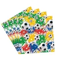 Serviettes en papier jetables sur le thème du football avec motifs ballons et étoiles - 20 Pièces (Serviettes)