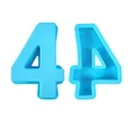 Blue 4-inch silicone number 4 cake mold for baking and chocolate birthday cake decoration - Number 4 / Blue