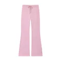 Casual pink wide-leg drawstring trousers showing front flare design and fabric texture - S / Bottoms / Pink