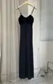 Elegantes dunkelblaues Maxikleid mit gefaltetem Brustteil und hohem Seitenschlitz-Detail - XS / Kleider / Marineblau