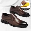 Chaussures Derby homme en cuir marron avec semelle réhaussante de 1,2 cm - 37 / Style rehaussant de 1,2 cm / Marron