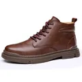 Bottines Martin classiques en cuir marron pour hommes avec un design de style britannique - 38 / Marron (9911)