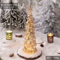 Albero di Natale in vetro dorato luminoso 35cm per decorazione scrivania - Oro Grande (BL16)
