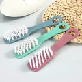 Set of three plastic cleaning brushes with hard white bristles in random colors. - Economy Random Color (16g)