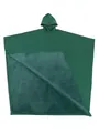 Dettaglio della mantella in pile con cappuccio, fodera morbida e tessuto verde scuro. - Taglia unica / Top / Verde