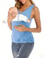 Débardeur kangourou multifonctionnel pour porte-bébé haut sans manches pour la maternité - S / Hauts / Bleu ciel