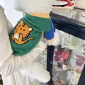 Cute green pet sweatshirt with tiger embroidery for small dogs and cats in autumn season - XS / Tiger