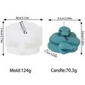 Detailed dimensions of 3D coiled snake silicone mold and finished candle weight - Tongue-out Snake (ZHF91025)