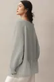 Elegant grey knit sweater featuring a layered mesh ruffle hem and long sleeves SKU - S / Tops / Gray